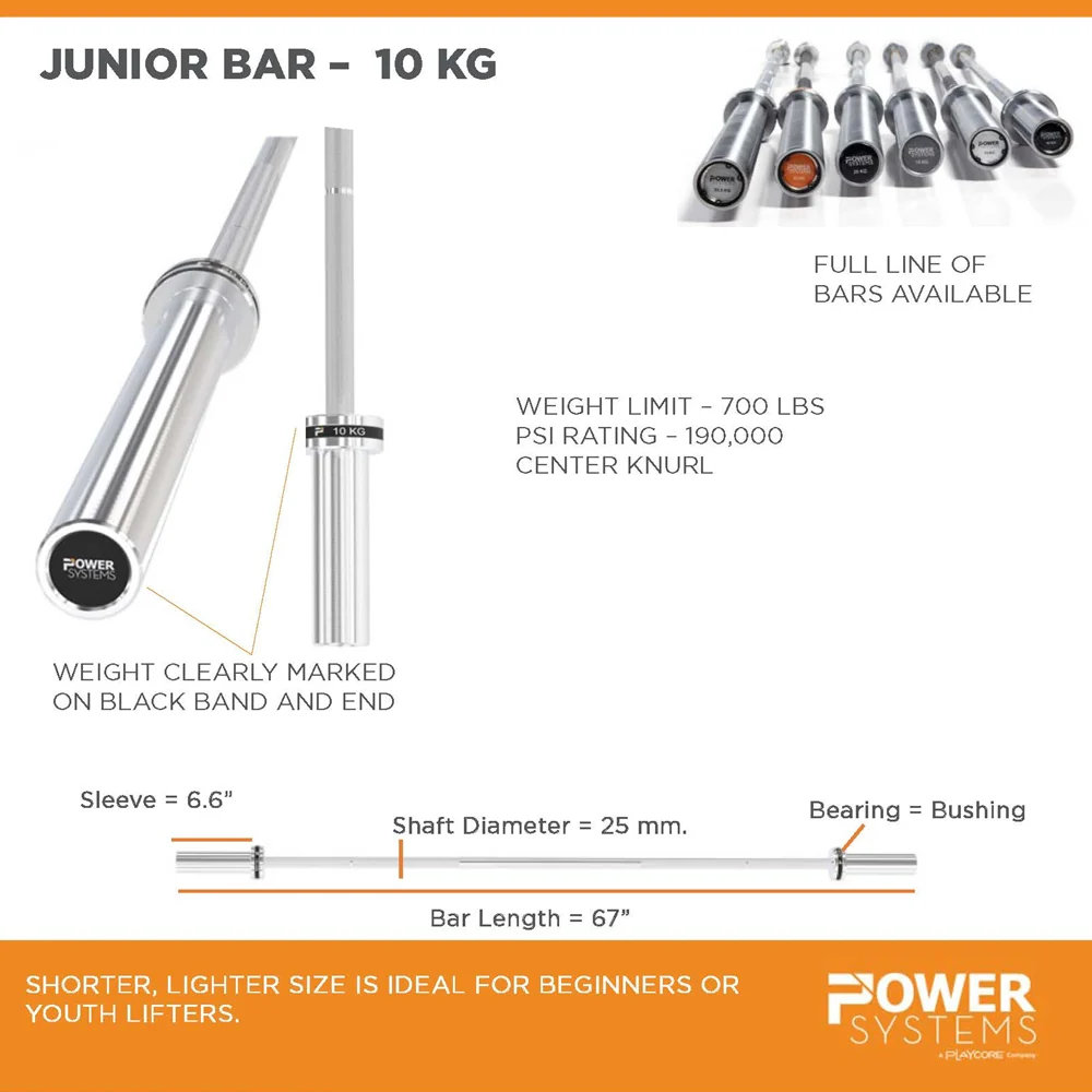 Junior 10kg Training Barbell - Image 4
