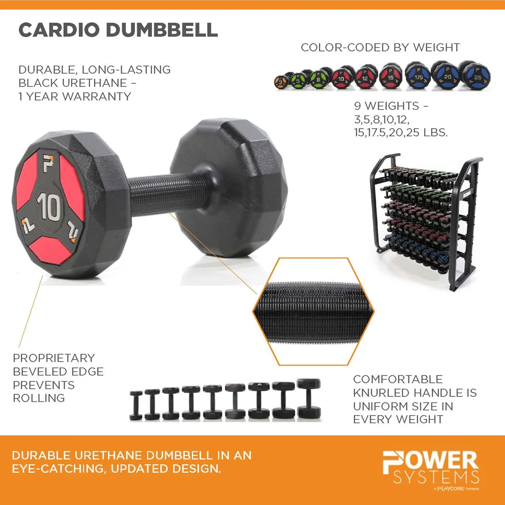 Urethane Color-Coded Cardio Dumbbells - Image 2